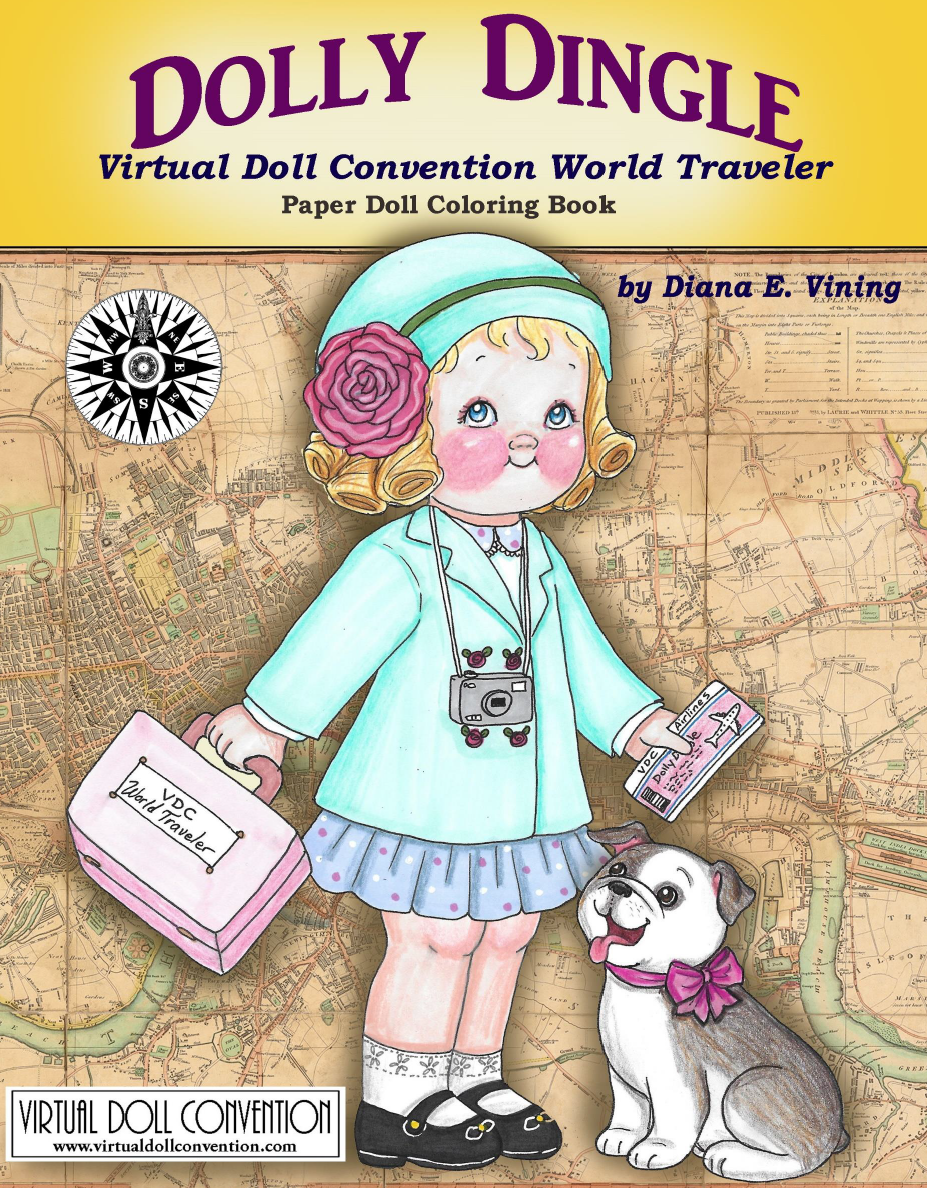 Dolly Dingle World Traveler Coloring Book by Diana Vining {FREE